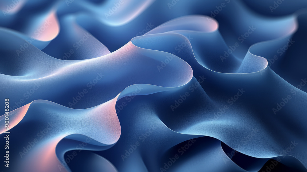 Obraz premium Abstract wavy blue fabric, close-up, artistic