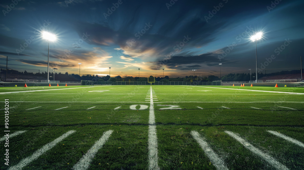 Fototapeta premium Soccer Field with Green Grass