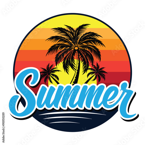 "Summer Vibes T-Shirt Design: Fun and Relaxed Graphic"