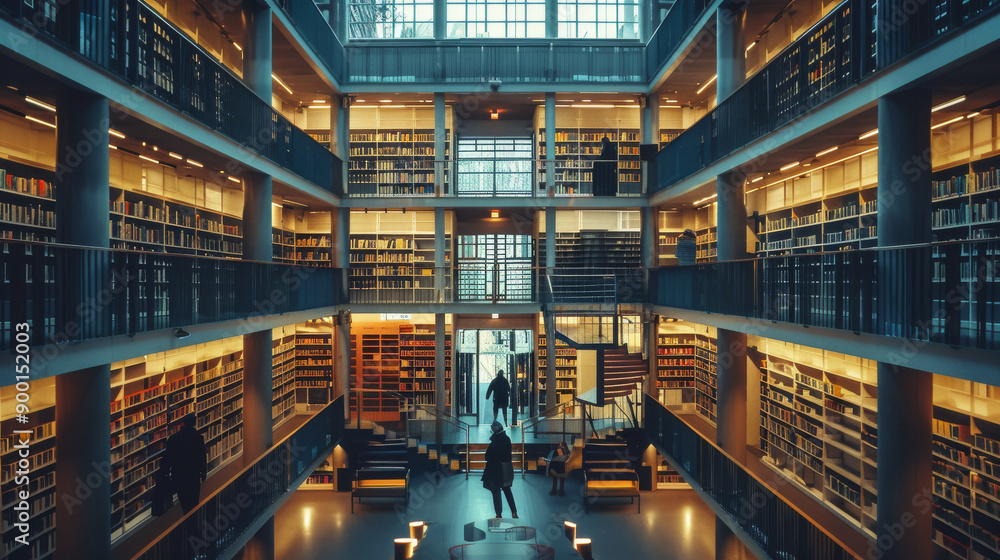 Fototapeta premium Modern Library with No People