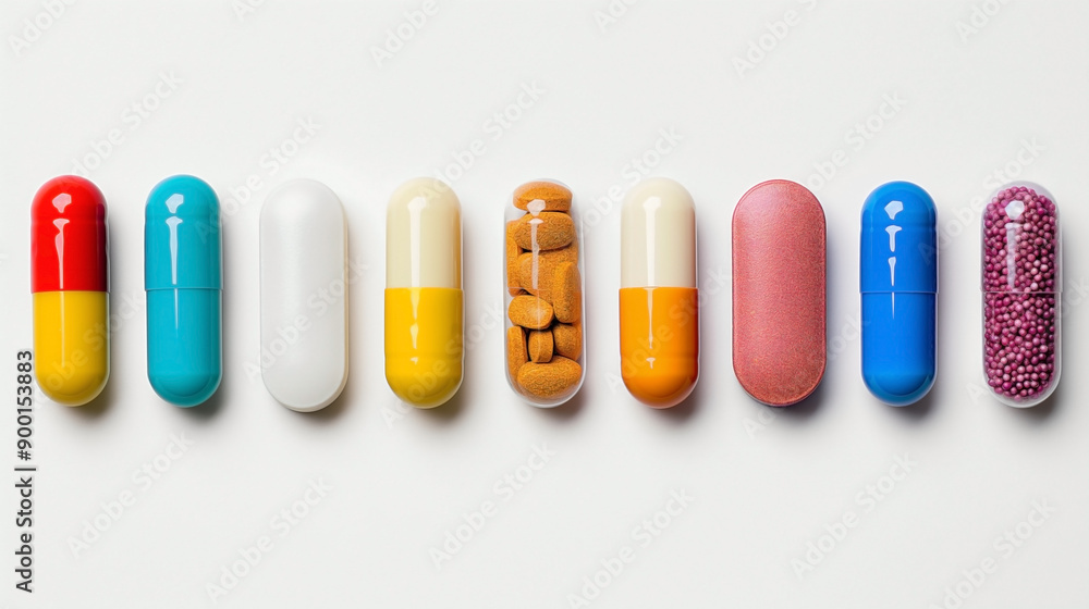 a set of different colorful pills isolated on a white or transparent background a set of different colorful pills isolated on a white or transparent background