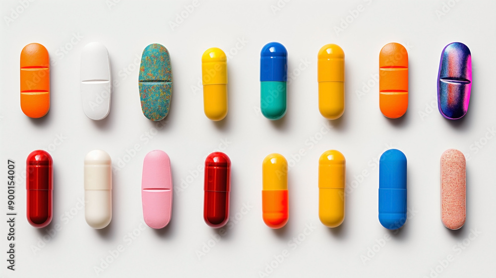 a set of different colorful pills isolated on a white or transparent background. a set of different colorful pills isolated on a white or transparent background.