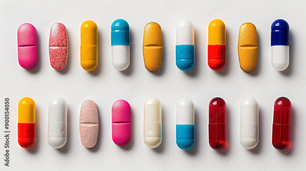 a set of different colorful pills isolated on a white or transparent background. a set of different colorful pills isolated on a white or transparent background.