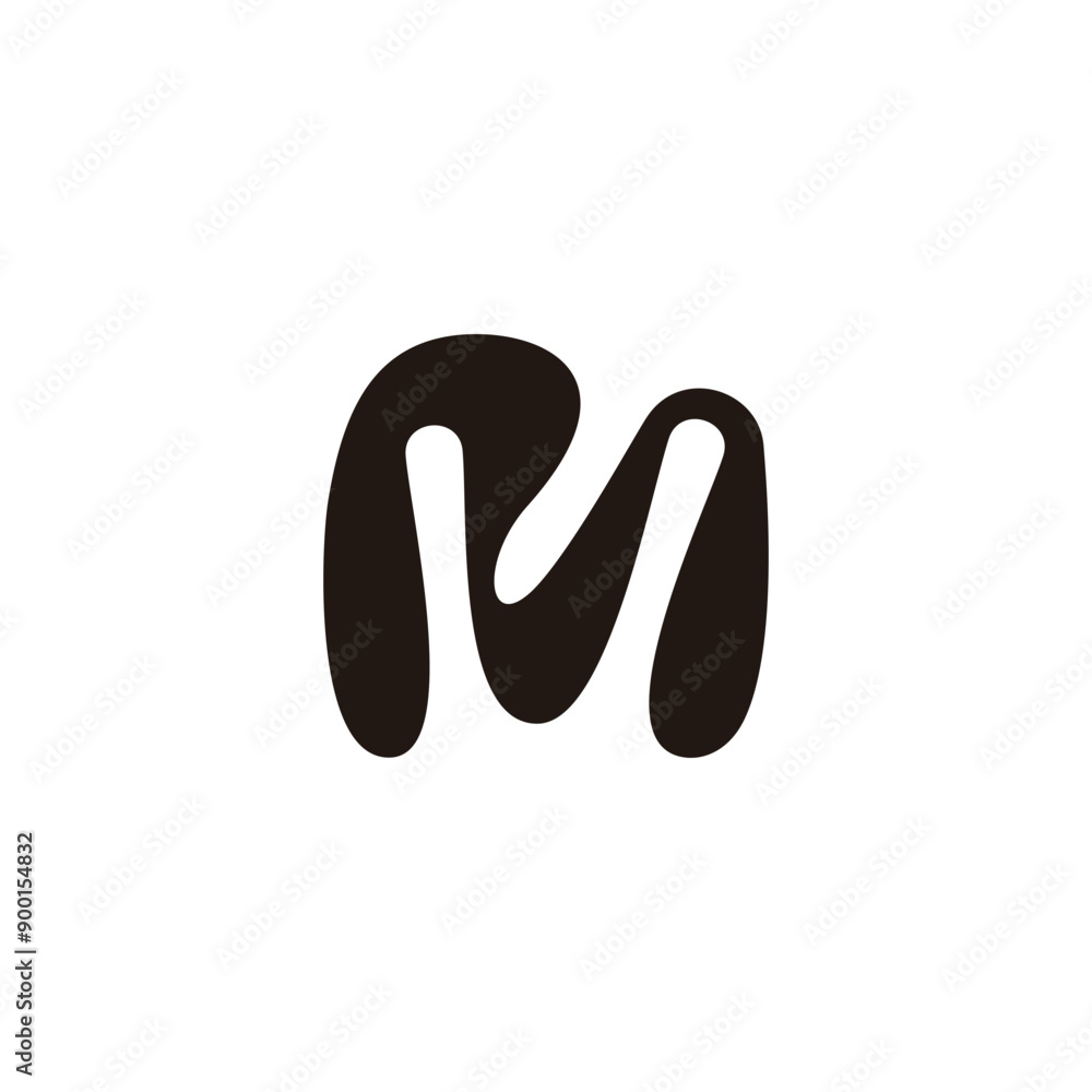 Obraz premium letter rm curves liquid black logo vector