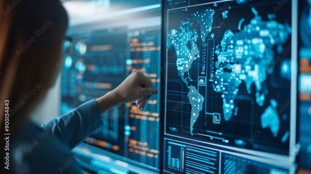 Cybersecurity Team Monitoring Network Activity in Business Management Technology Cybersecurity Team Monitoring Network Activity in Business Management Technology