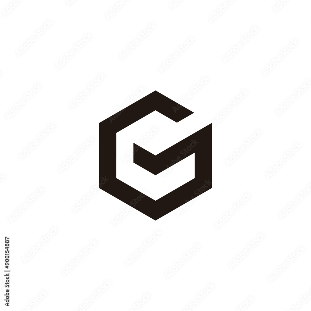 letter mg cube hexagon simple geometric line logo vector letter mg cube hexagon simple geometric line logo vector
