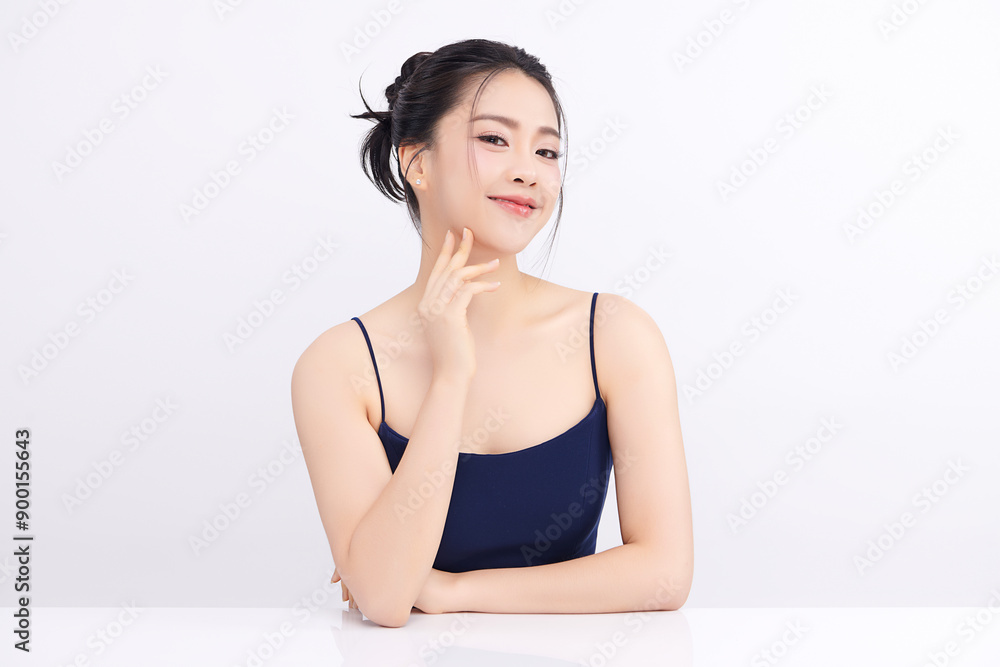Beautiful young asian woman with clean fresh skin on white background, Face care, Facial treatment, Cosmetology, beauty and spa, Asian women portrait. Beautiful young asian woman with clean fresh skin on white background, Face care, Facial treatment, Cosmetology, beauty and spa, Asian women portrait.
