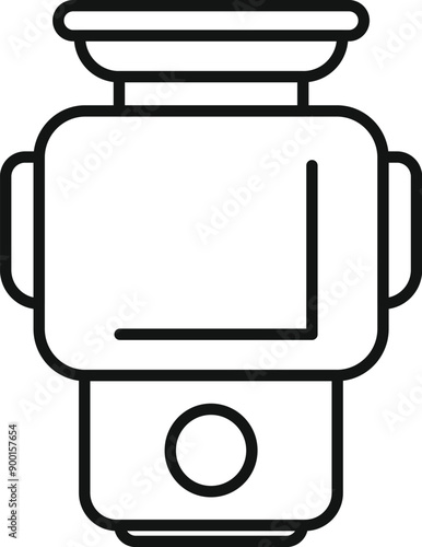 Modern kitchen scale measuring food weight icon, outline style