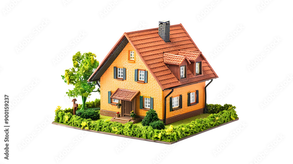miniature house isolated on transparent background miniature house isolated on transparent background