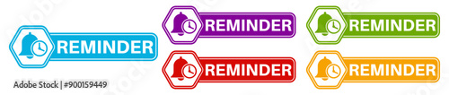 set sign reminder icon template banner design vector illustration