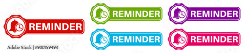 set sign reminder icon template banner design vector illustration