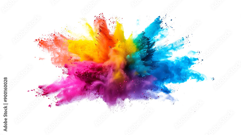 Multicolor holi paint powder explosion isolated on transparent background Multicolor holi paint powder explosion isolated on transparent background
