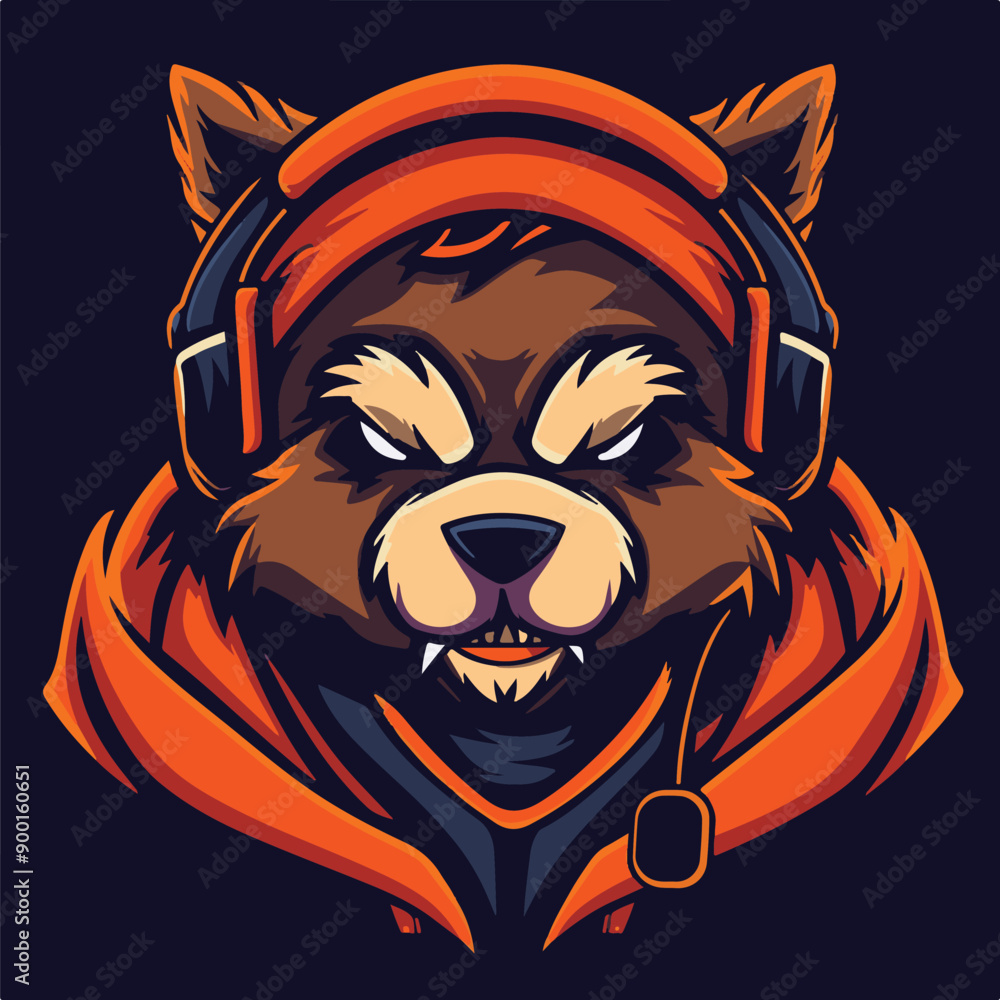 A animal mascot gaming logo A animal mascot gaming logo