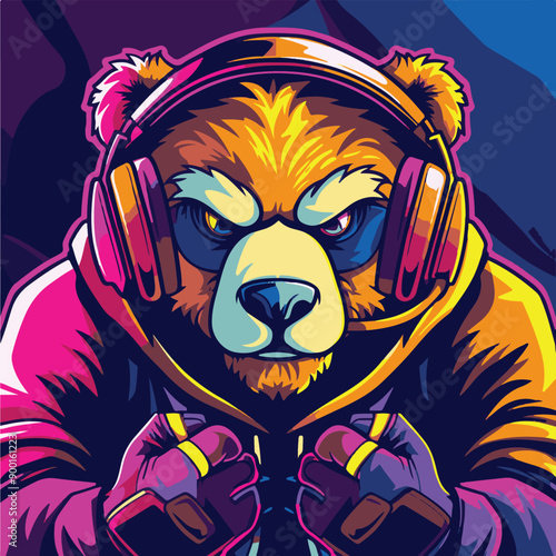 A animal mascot gaming logo 