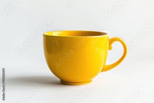 Serene scene with a yellow coffee cup and minimalist depiction