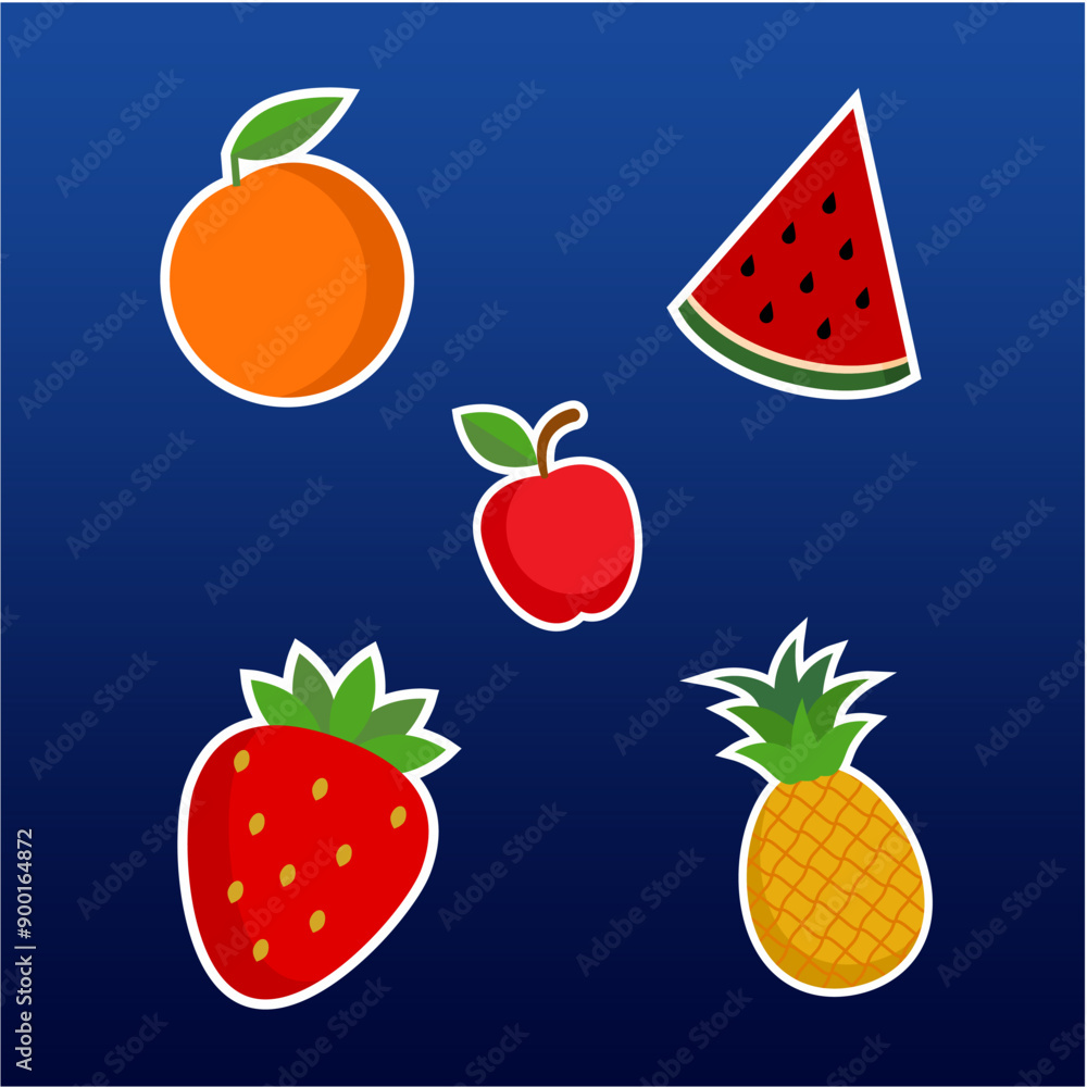 simple vector fruit icons.eps simple vector fruit icons.eps