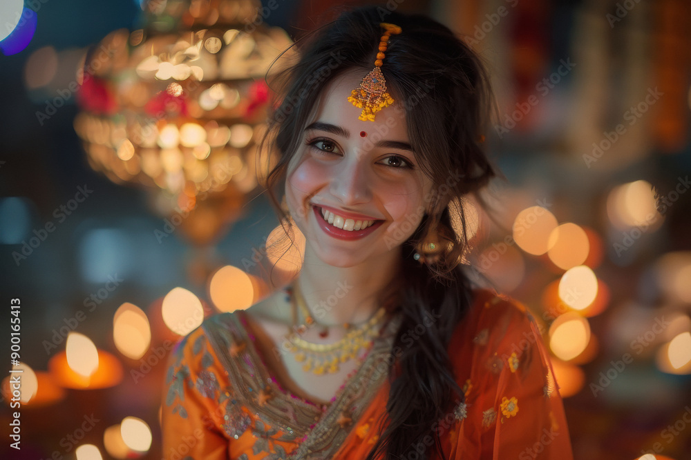 smiling cute Indian girl Diwali festival concept smiling cute Indian girl Diwali festival concept