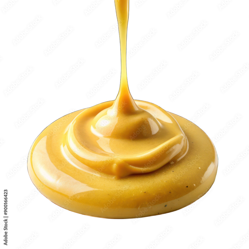 Mustard sauce dripping from top isolated on transparent background Mustard sauce dripping from top isolated on transparent background