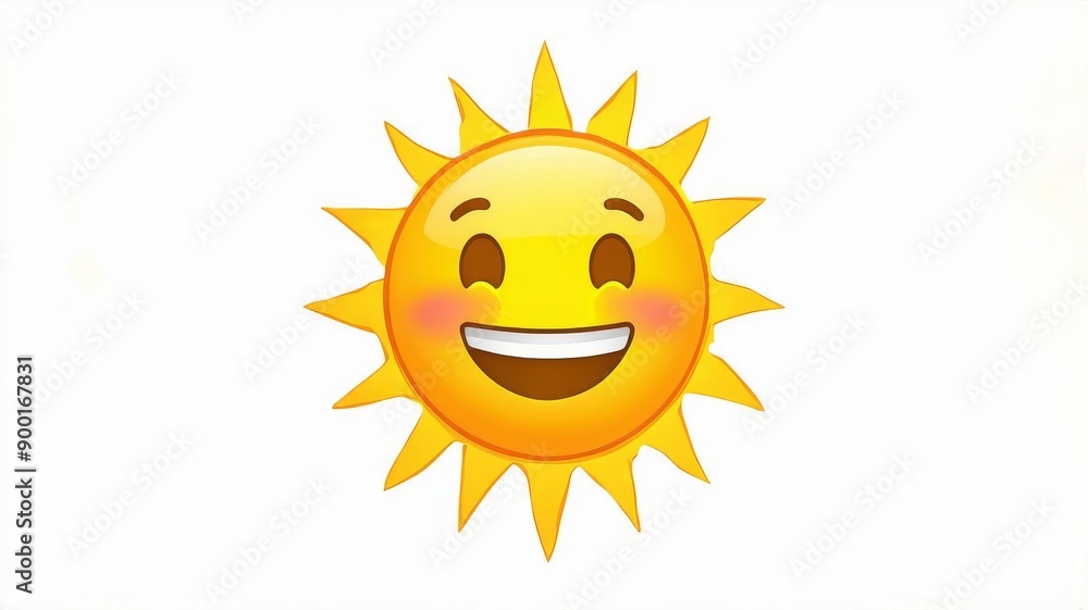 Cheerful Smiling Sun Emoji Illustration for Happy and Positive Vibes Cheerful Smiling Sun Emoji Illustration for Happy and Positive Vibes