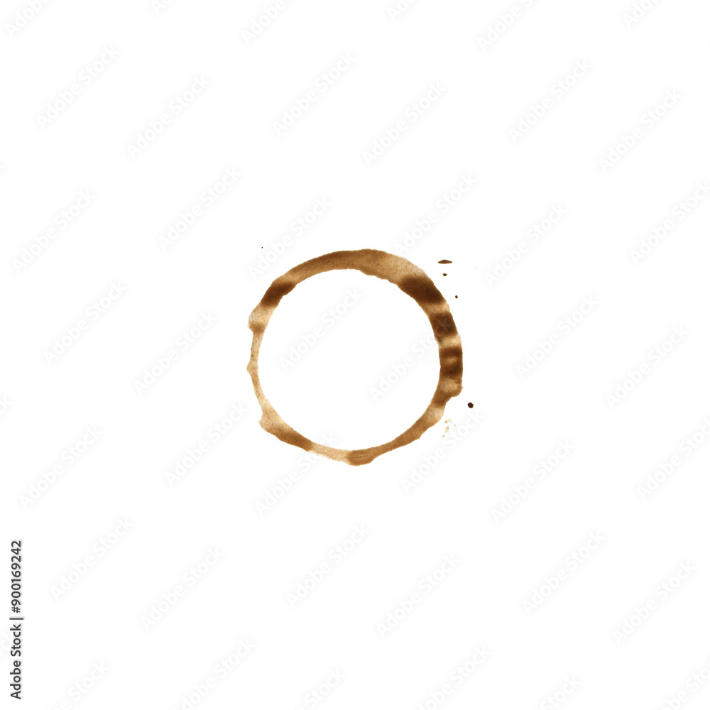 Brown Coffee Cup Mark on Isolated on White Background. Watercolor Coffee and Tea Circle Spot. Brown Coffee Cup Mark on Isolated on White Background. Watercolor Coffee and Tea Circle Spot.