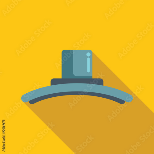 Modern cooker hood extracting air, on yellow background