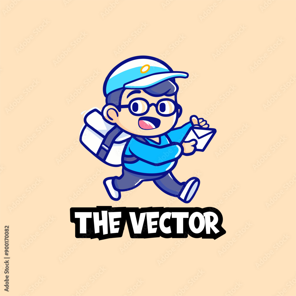 Cute postman logo, vector, mascot, character, cartoon, illustration Cute postman logo, vector, mascot, character, cartoon, illustration