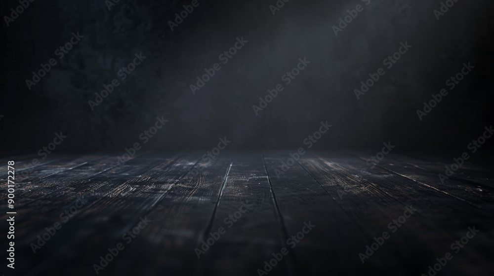 Empty dark room, black wall