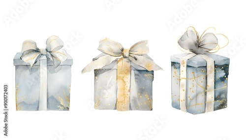 Pretty Christmas Gifts with Bows and Soft Colors