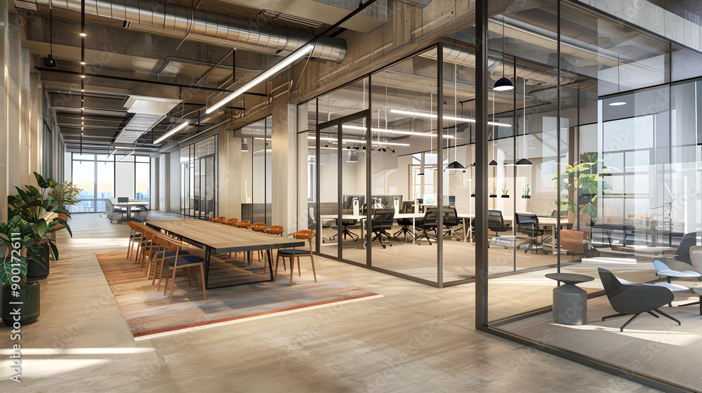 This is a photo of a glass-walled office. This is an interior photo of ...