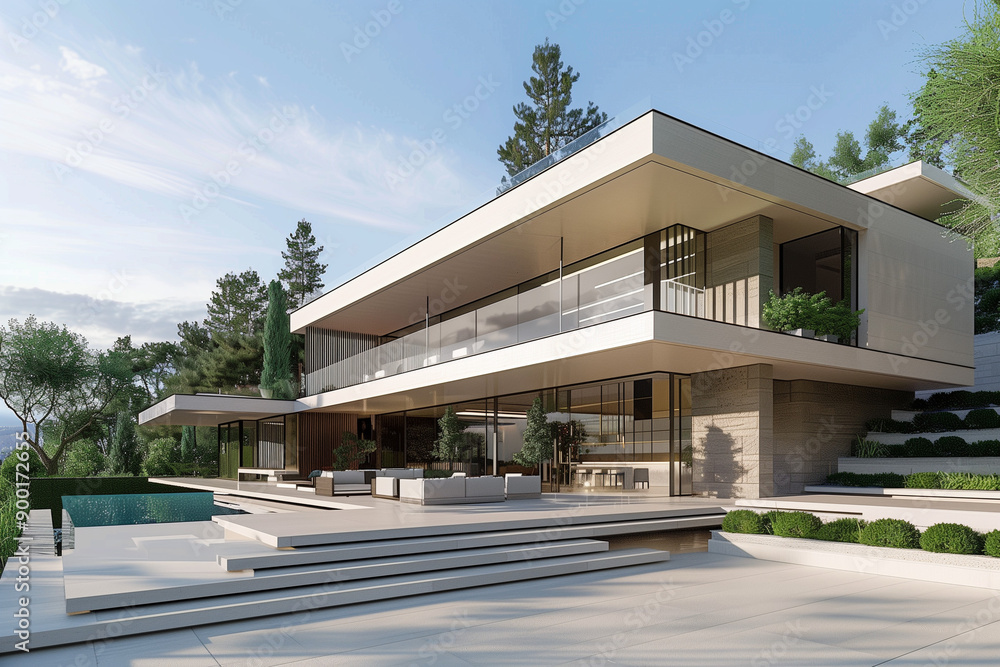 Modern Villa with Spacious Foreground Image Modern Villa with Spacious Foreground Image