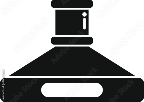 Simple icon of a kitchen exhaust hood extracting cooking steam, isolated on a white background