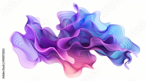 Vector fluid isolated abstract geometric purple and blue gradient shapes for modern website and graphic design on the white background