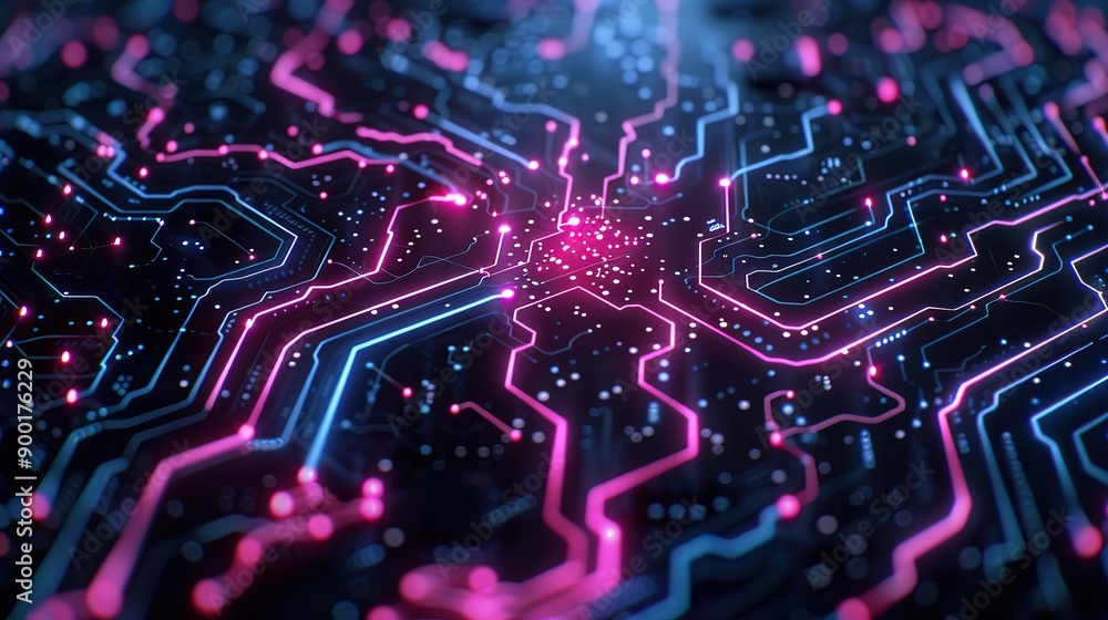 Electronic circuit board glow light background Electronic circuit board glow light background