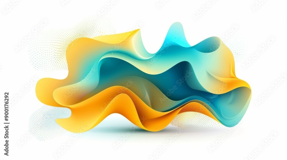 Vector fluid isolated abstract geometric cyan and yellow gradient shapes for modern website and graphic design on the white background Vector fluid isolated abstract geometric cyan and yellow gradient shapes for modern website and graphic design on the white background