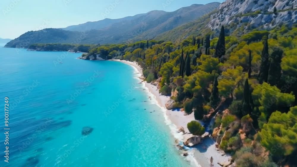 Aerial view of Mediterranean beach Aerial view of Mediterranean beach