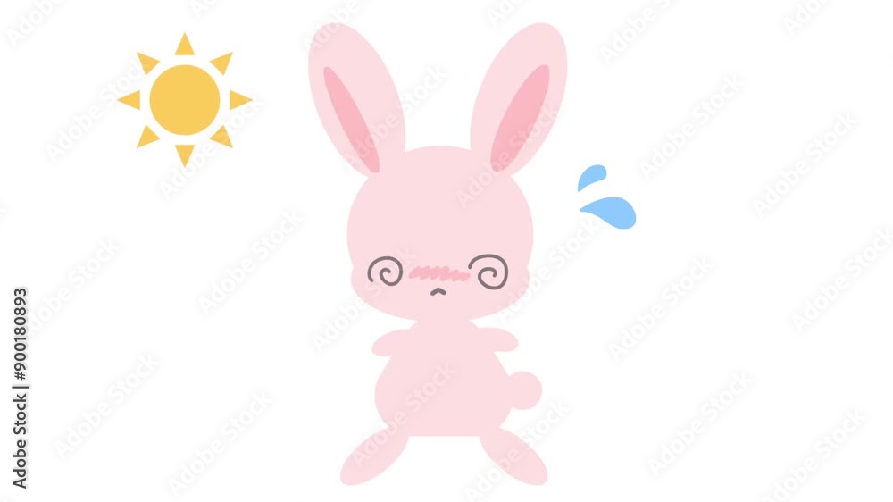 太陽と熱中症うさぎ 太陽と熱中症うさぎ