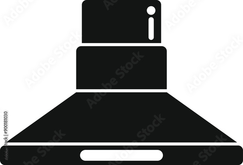 Simple black icon of a kitchen exhaust hood extracting cooking fumes