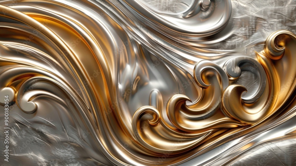 Liquid Metal Swirls - Develop a background with swirling liquid metal effects in silver and gold Liquid Metal Swirls - Develop a background with swirling liquid metal effects in silver and gold