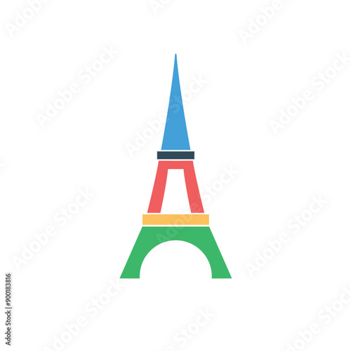 Paris logo. Paris Olympics. Paris word with eiffel tower Vector Illustration for print tee shirt, typography, background, tamplat, poster