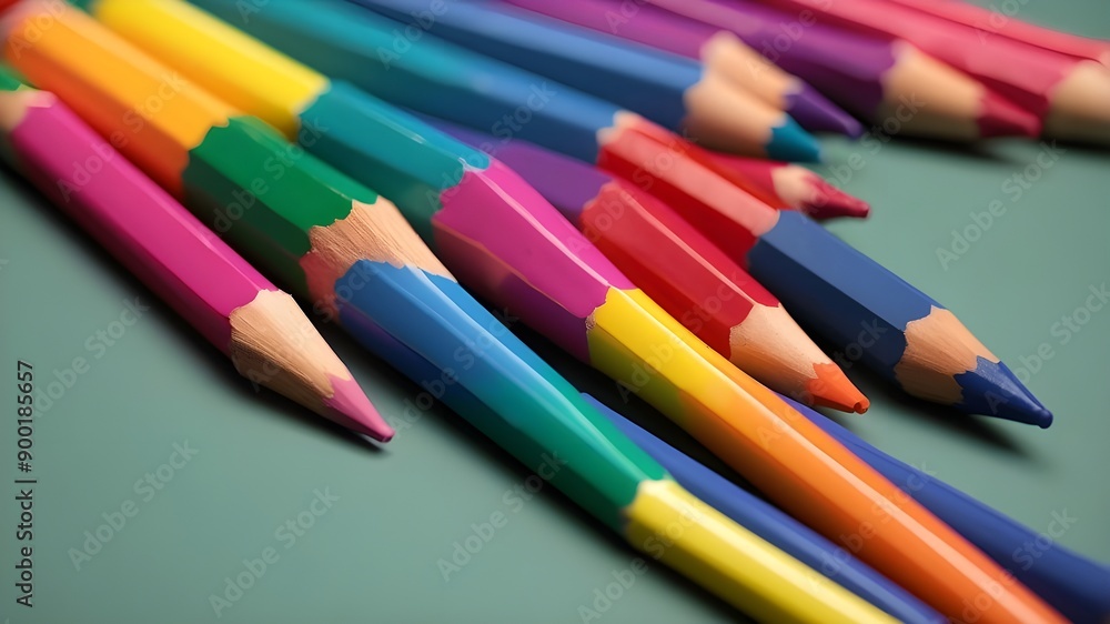 For an educational notion, close up a pencil or crayon in a primary school. AI-produced picture For an educational notion, close up a pencil or crayon in a primary school. AI-produced picture