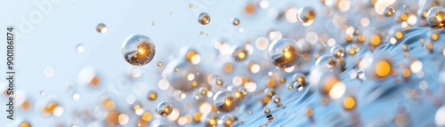 Silver nanoparticles dispersing in a water body, particle, environment, aquatic ecosystems photo