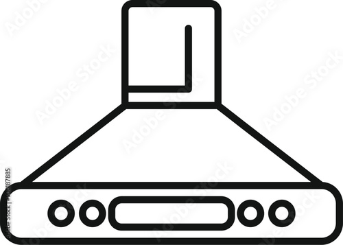 Line art icon of a kitchen extractor hood, perfect for websites and apps