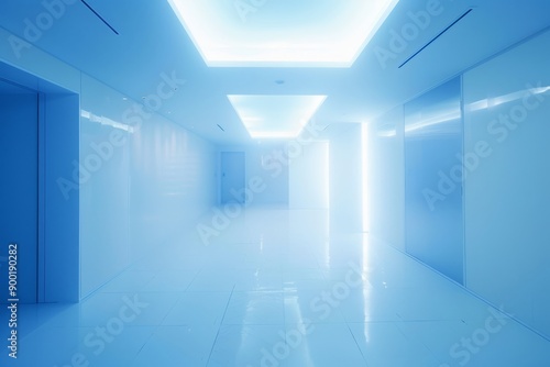 meeting room, white and bright with a blue spotlight © Otseira