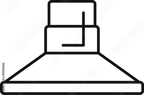 Simple line icon of a kitchen extractor hood removing steam while cooking food