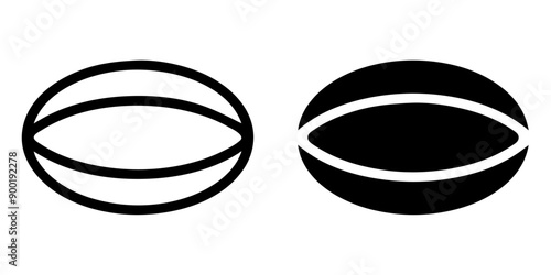 ofvs651 OutlineFilledVectorSign ofvs - rugby ball vector icon . isolated transparent . outline and filled version . AI 10 / EPS / PNG . g11997