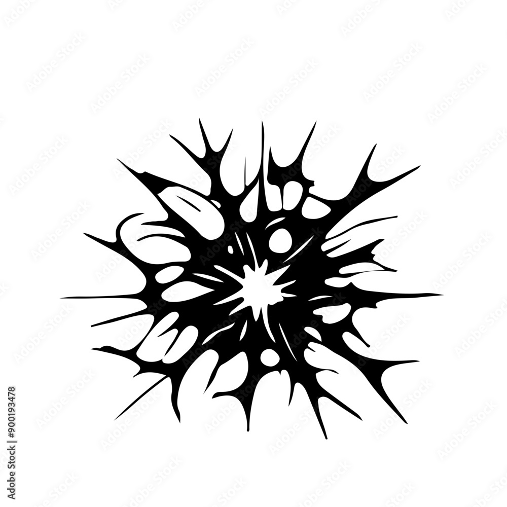 Silhouette of an Abstract Starburst Design Silhouette of an Abstract Starburst Design