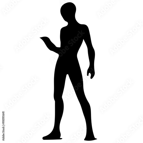 Silhouette of a Human Figure Holding a Device