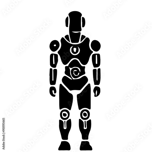 Silhouette of a Futuristic Robot