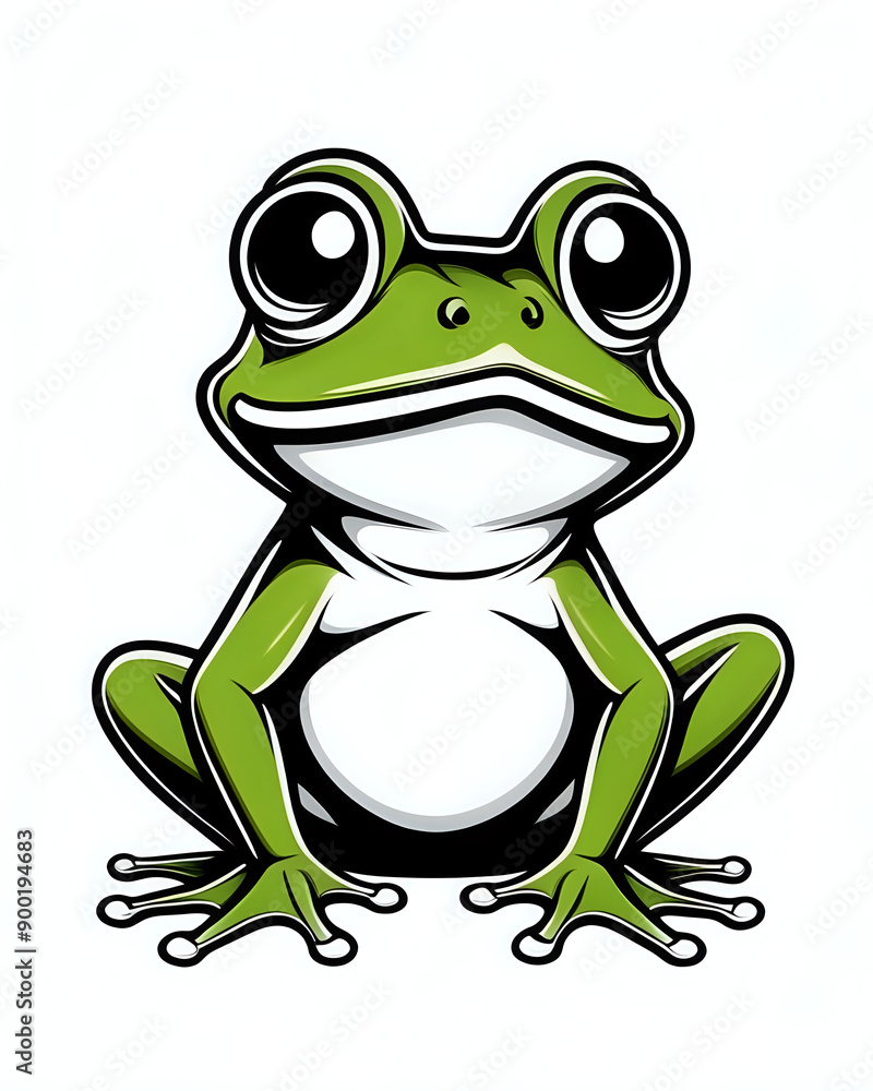 cartoon green frog portrait cartoon green frog portrait