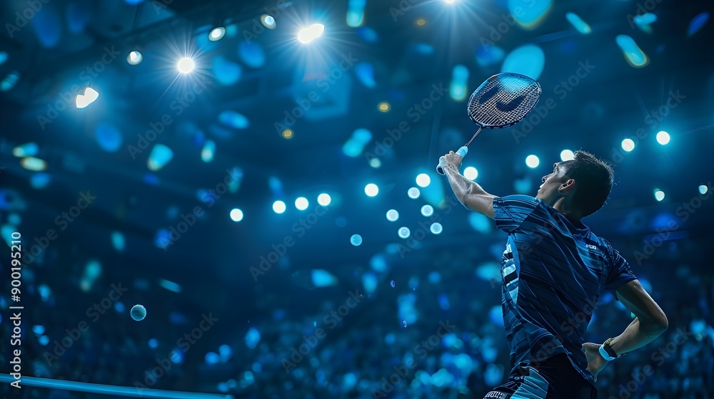 Naklejka premium Badminton action , Badminton shuttlecock, Fast Shuttlecock. 